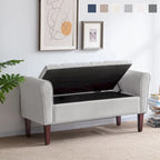 Panca contenitore in tessuto blu scuro/grigio/beige/marrone/beige-rosato, 2-3 posti a sedere