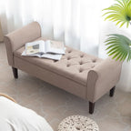 Panca contenitore in tessuto blu scuro/grigio/beige/marrone/beige-rosato, 2-3 posti a sedere