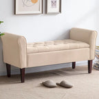 Panca contenitore in tessuto blu scuro/grigio/beige/marrone/beige-rosato, 2-3 posti a sedere