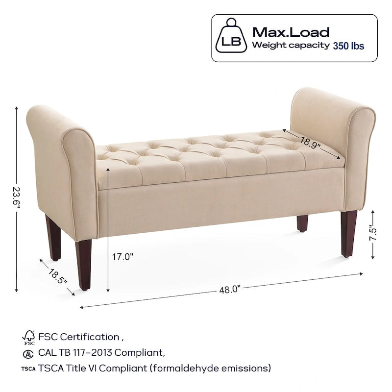Panca contenitore in tessuto blu scuro/grigio/beige/marrone/beige-rosato, 2-3 posti a sedere