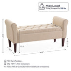 Panca contenitore in tessuto blu scuro/grigio/beige/marrone/beige-rosato, 2-3 posti a sedere