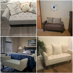 Panca contenitore in tessuto blu scuro/grigio/beige/marrone/beige-rosato, 2-3 posti a sedere