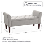 Panca contenitore in tessuto blu scuro/grigio/beige/marrone/beige-rosato, 2-3 posti a sedere