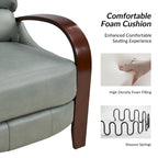Poltrona reclinabile push-back in vera pelle multicolore, monoposto, braccioli in legno curvi
