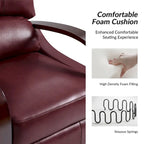 Poltrona reclinabile push-back in vera pelle multicolore, monoposto, braccioli in legno curvi