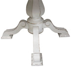 Tavolo da pranzo rotondo con piedistallo in bianco antico/bisquit anticato con prolunga da 45,7 cm, 4-6 posti