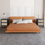 Comodino Rattan Nero / Naturale con Cassetto, Stile Boho, Uso per 1-2 Persone