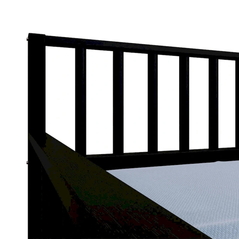 Letto a una piazza in legno vintage con letto estraibile – Quercia chiara / Nero / Noce / Bianco / Grigio antico, 2 posti letto