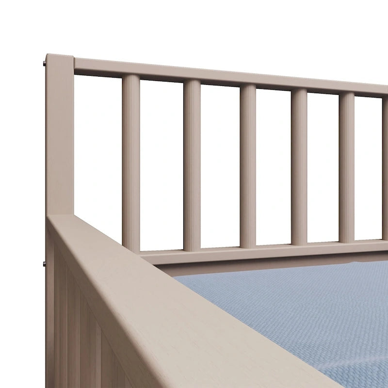 Letto a una piazza in legno vintage con letto estraibile – Quercia chiara / Nero / Noce / Bianco / Grigio antico, 2 posti letto