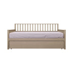 Letto a una piazza in legno vintage con letto estraibile – Quercia chiara / Nero / Noce / Bianco / Grigio antico, 2 posti letto