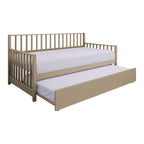 Letto a una piazza in legno vintage con letto estraibile – Quercia chiara / Nero / Noce / Bianco / Grigio antico, 2 posti letto