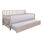 Letto a una piazza in legno vintage con letto estraibile – Quercia chiara / Nero / Noce / Bianco / Grigio antico, 2 posti letto
