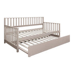 Letto a una piazza in legno vintage con letto estraibile – Quercia chiara / Nero / Noce / Bianco / Grigio antico, 2 posti letto