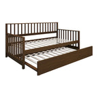 Letto a una piazza in legno vintage con letto estraibile – Quercia chiara / Nero / Noce / Bianco / Grigio antico, 2 posti letto