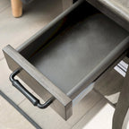 Grigio Fumo / Ciliegia Cioccolato Tavolino Rettangolare con 1 Cassetto e Ripiano, Singolo