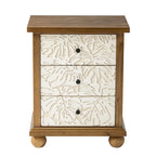 Cassettiera a 3 cassetti crema e marrone, stile rustico, armadietto singolo