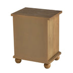 Cassettiera a 3 cassetti crema e marrone, stile rustico, armadietto singolo