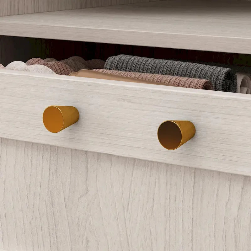 Armadio modulare in vetro smerigliato grigio chiaro e MDF – Stili angolare e dritto, per 1-3 persone