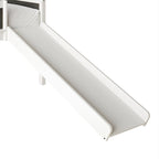 Letto a soppalco basso per bambini (letto gemello) con scivolo, scaletta e lavagna - Bianco/Nero/Grigio