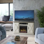 Modern Farmhouse TV Stand for TVs up to 55  with Electric Fireplace