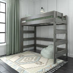 Letto a soppalco alto singolo – Driftwood / Barnwood Brown, Legno, 1 persona