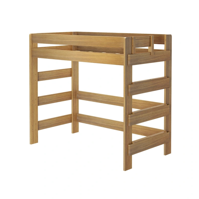 Letto a soppalco alto singolo – Driftwood / Barnwood Brown, Legno, 1 persona