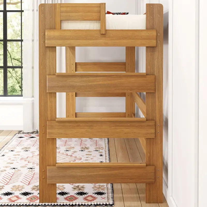 Letto a soppalco alto singolo – Driftwood / Barnwood Brown, Legno, 1 persona