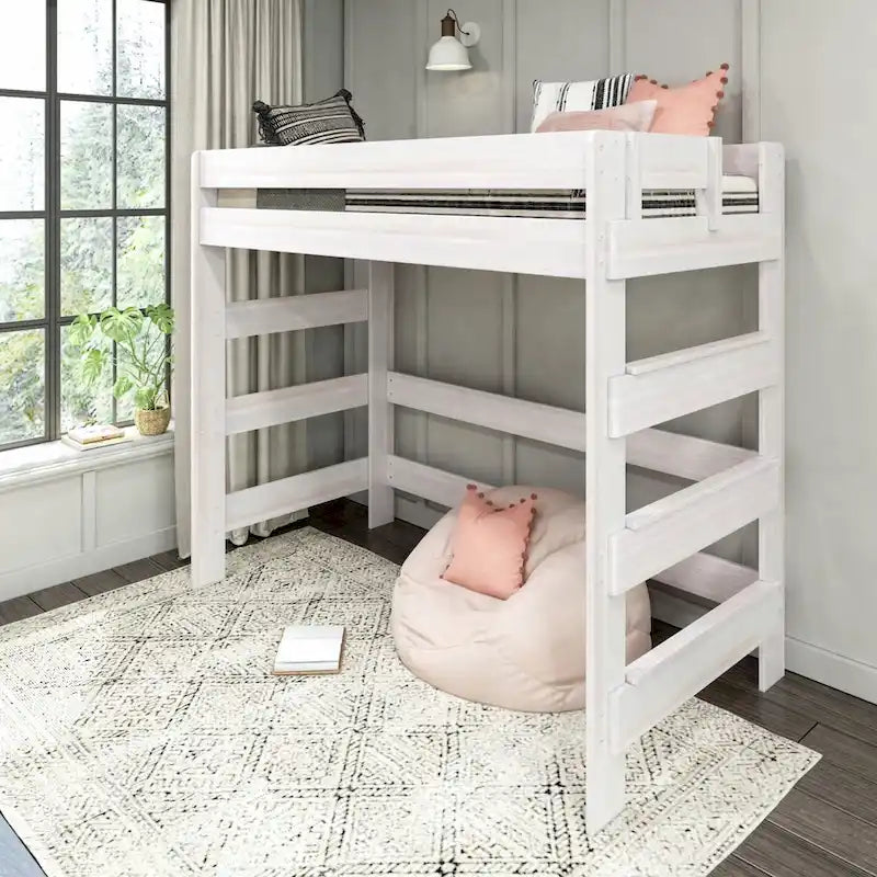 Letto a soppalco alto singolo – Driftwood / Barnwood Brown, Legno, 1 persona