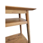 Consolle in Legno Naturale di Acacia con 2 Ripiani, Singola