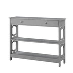 Nero / Espresso / Grigio / Bianco – Tavolo Consolle Geometrico con Cassetto e Ripiani