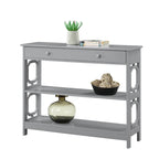 Nero / Espresso / Grigio / Bianco – Tavolo Consolle Geometrico con Cassetto e Ripiani