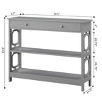 Nero / Espresso / Grigio / Bianco – Tavolo Consolle Geometrico con Cassetto e Ripiani