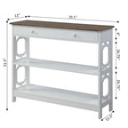 Nero / Espresso / Grigio / Bianco – Tavolo Consolle Geometrico con Cassetto e Ripiani