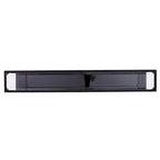 Consolle stretta in metallo argento/nero con piano in vetro, disponibile in 2 colori