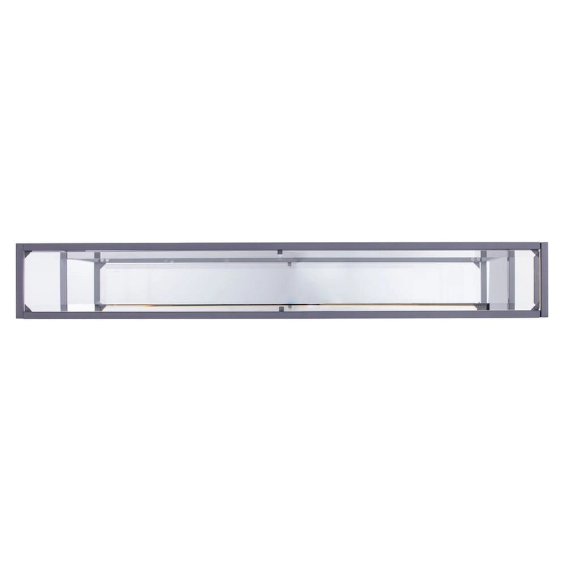 Consolle stretta in metallo argento/nero con piano in vetro, disponibile in 2 colori