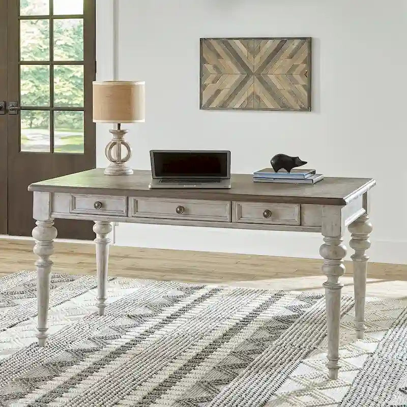 Scrivania in legno bianco antico, 1 posto