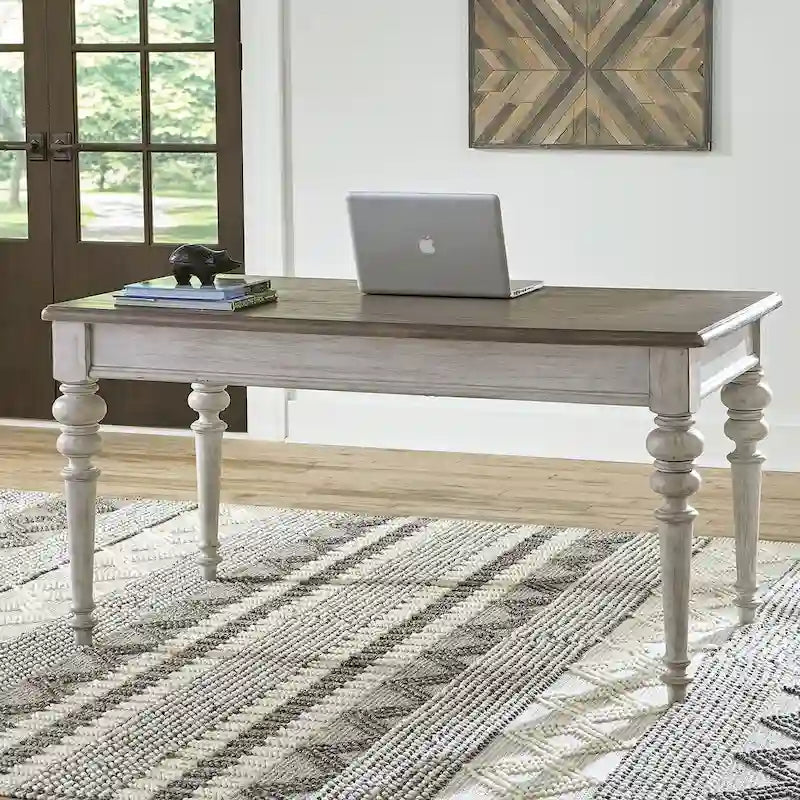 Scrivania in legno bianco antico, 1 posto