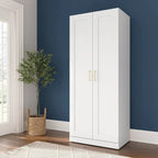 Armadietto alto contenitore bianco con ante, 2 ante, monoposto