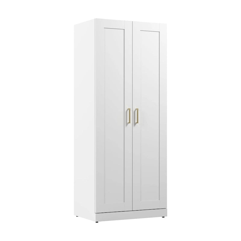 Armadietto alto contenitore bianco con ante, 2 ante, monoposto