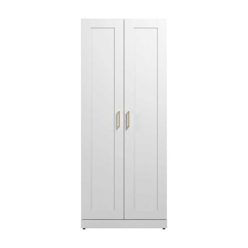 Armadietto alto contenitore bianco con ante, 2 ante, monoposto