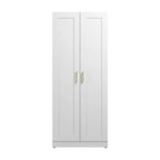 Armadietto alto contenitore bianco con ante, 2 ante, monoposto