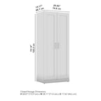 Armadietto alto contenitore bianco con ante, 2 ante, monoposto