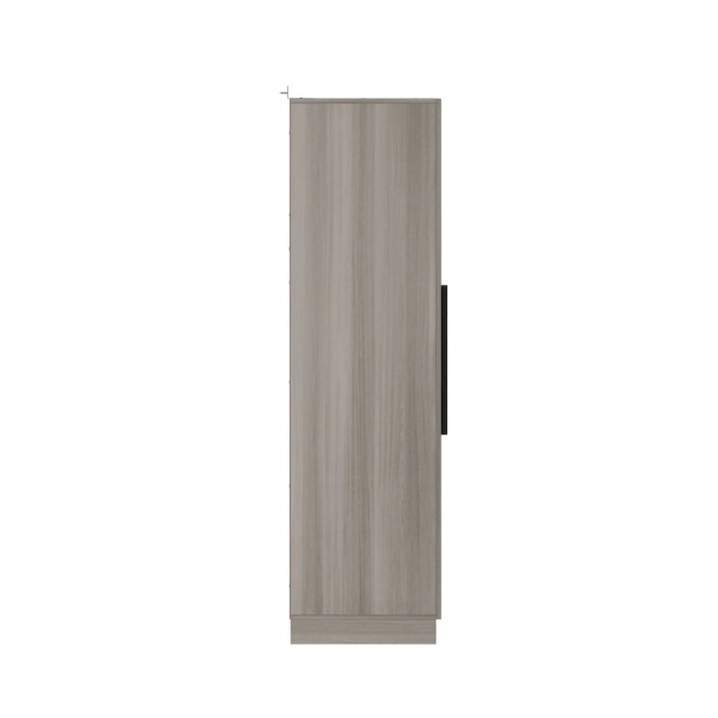 Armadio a 4 ante in legno bianco e grigio, stile per 2 persone