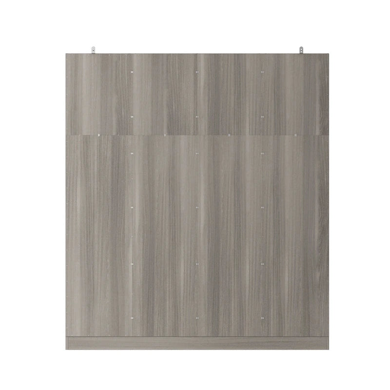 Armadio a 4 ante in legno bianco e grigio, stile per 2 persone