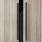Armadio a 4 ante in legno bianco e grigio, stile per 2 persone