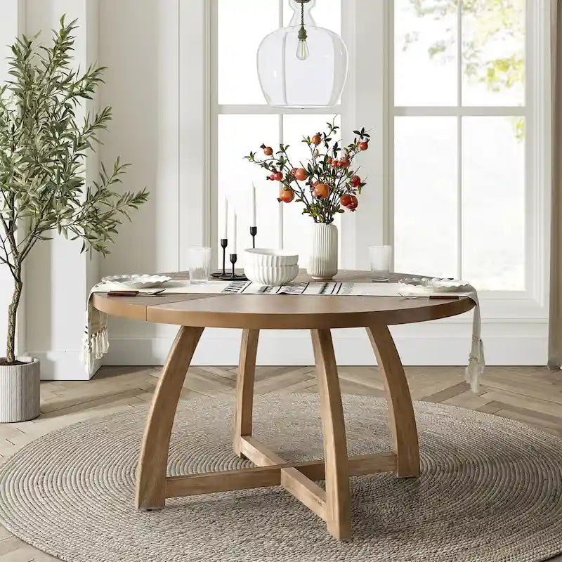 Bryan Mid-century Modern 54  Solid Wood Round Dining Table by HULALA HOME