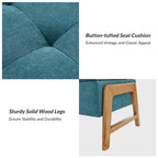 Panca contenitore imbottita in stile metà secolo con seduta trapuntata e gambe in legno – Marrone chiaro / Marrone / Turchese / Avorio / Nero / Cioccolato / Grigio / Tortora