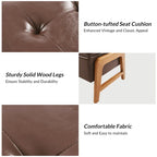 Panca contenitore imbottita in stile metà secolo con seduta trapuntata e gambe in legno – Marrone chiaro / Marrone / Turchese / Avorio / Nero / Cioccolato / Grigio / Tortora