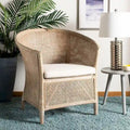 SAFAVIEH Basilina Rattan Arm Chair Washed - 31.5  x 29.9  x 25.6  - 30Wx26Dx32H