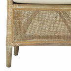 Poltrona in Rattan Bianco con Cuscino Bianco – 1 Posto
